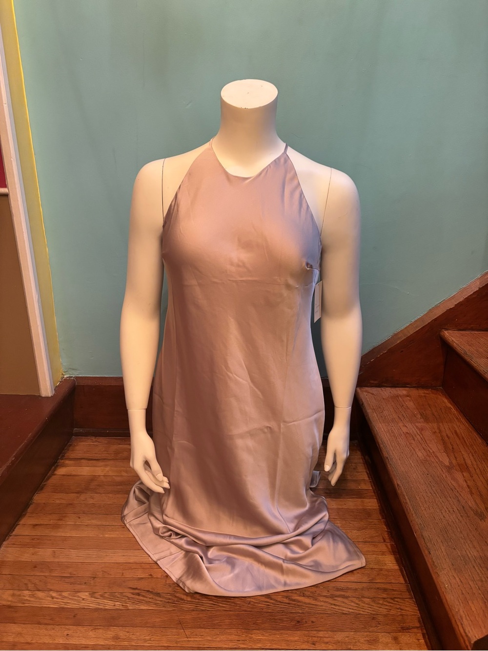 a new day Halter Satin Maxi Dress in Dusty Rose